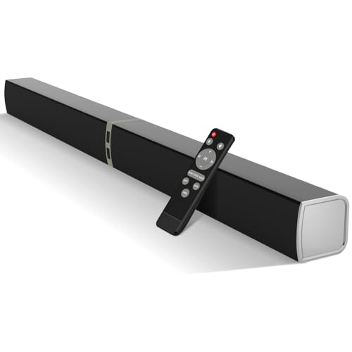 MZEIBO Sound Bar for Smart TV, 80W Bluetooth Soundbar 2 in 1 Detachable Design, Deep Bass, Home Theater Surround Sound, ARC/Optical/AUX Connections for TV/PC/Gaming/Projectors -