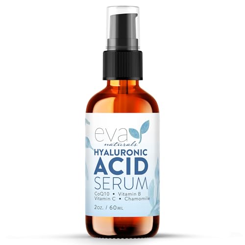 Eva Naturals Pure Hyaluronic Acid Serum For Face - Facial Serum - Wrinkles and Fine Lines - Perfect Hydrating for Face and Dry Skin - Pairs with Vitamin C Serum (2 Oz) -