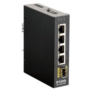 D-Link 5-Port Gigabit Industrial Unmanaged Switch | 4 10/100/1000BASE-T Ports + 1 SFP Ports | L2 | Fanless | Plug and Play (DIS-100G-5SW) -