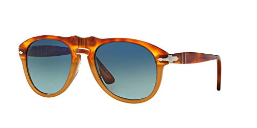 Persol PO0649 Aviator Sunglasses, Resina E Sale/Blue Gradient Polarized, 54 mm -