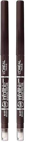 L'Oreal Paris Makeup Infallible Never Fail Original Mechanical Pencil Eyeliner with Built in Sharpener, Black Brown, 1 Count (Pack of 2) -