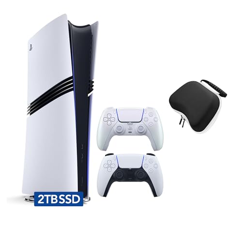 PlayStation 5 Pro 2TB SSD Digital Console with Two Controllers, White and Chroma Pearl DualSense, Hard Shell Protective Controller Case - Flagship PS5 Pro Console [video game] [video game] [video game] [video game] [video game] [video game] [video game] [v -