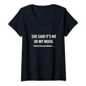 Womens Funny Moog Quote Instrument Music V-Neck T-Shirt -