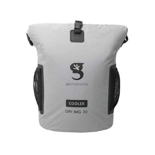 geckobrands 30L Backpack Dry Bag Cooler - Holds 24 Cans or 18 Bottles - Dry Bag Backpack with 3-Section Padded Back, Perfect for Outdoor Activities -