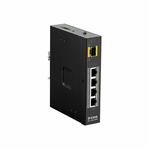D-Link 5-Port PoE Gigabit Industrial Unmanaged Switch | 4 10/100/1000BASE-T PoE Ports (120W Budget) + 1 SFP Ports | L2 | Plug and Play (DIS-100G-5PSW) -