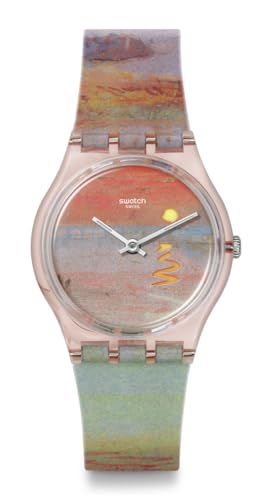 Swatch Unisex Casual Bioceramic Watch Pink Art Journey Turner's Scarlet Sunset -