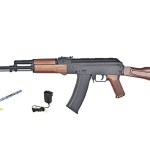 Wells D74 Plastic AK47 Full Automatic Electric Airsoft Gun Color Black & Wood -