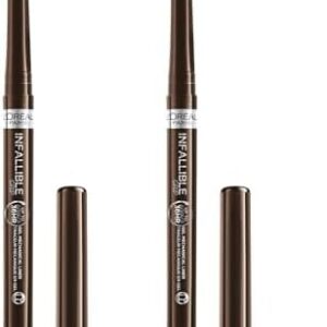 L'Oreal Paris Infallible Grip Mechanical Gel Eyeliner Pencil, Smudge-Resistant, Waterproof Eye Makeup with Up to 36HR Wear, Brown Denim, 0.01 Oz (Pack of 2) -