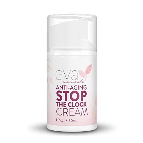 Eva Naturals Stop the Clock Anti-Aging Cream (1.7oz) - Face Moisturizer Visibly Reduces Wrinkles, Facial Skin Care Products With Glycolic - Moisturizer for Face - Premium Quality Face Cream -