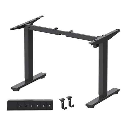 FLEXISPOT Height Adjustable Standing Desk Frame with Memory Controller, Electric Sit Stand Desk Base for Home and Office (Black Frame Only) -