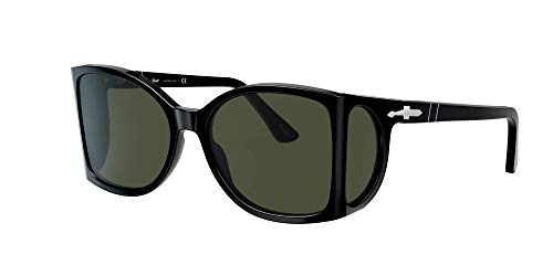 Persol PO0005 Square Sunglasses, Black/Green, 54 mm -