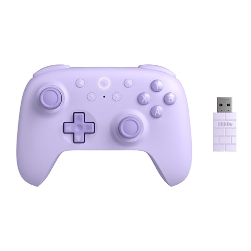 8BitDo Ultimate 2C Wireless Controller for Windows PC and Android, with 1000 Hz Polling Rate, Hall Effect Joysticks and Triggers, and Remappable L4/R4 Bumpers (Purple) -