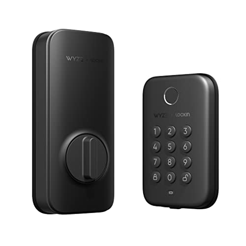 Wyze Auto-Lock Bolt, Fingerprint Keyless Entry Door Smart Bluetooth Deadbolt Replacement, Backlit Keypad, IPX5 Weatherproof, in-App History and Scheduled Access, BHMA, UL 20-Min Fire Rated -