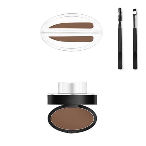 Fresheight Deluxe Stamp Set,Waterproof Eyebrow Stamp Set,2 PCS Eyebrow Stamps Kit,Eyebrows Powder Makeup Tool for Women Beginner (Light brown,One word) -