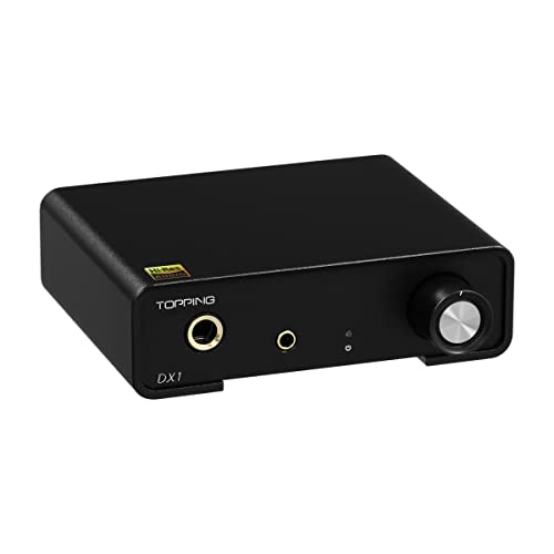 Topping DX1 Mini Stereo DAC Headphone Amplifier Combo - 280mW x2 Powerful Output Two-Stage GAIN Switch USB Chargable Discrete LNRD AK4493S XU208 384kHz/32bit Native DSD256 HiFi Home Audio (Black) -