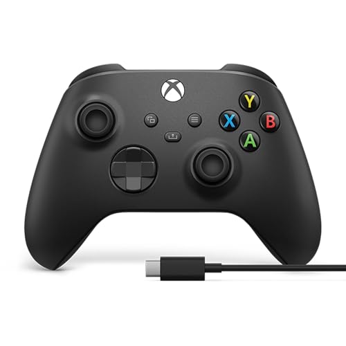 Xbox Core Wireless Gaming Controller + USB-C® Cable – Carbon Black Series X|S, One, Windows PC, Android, and iOS -