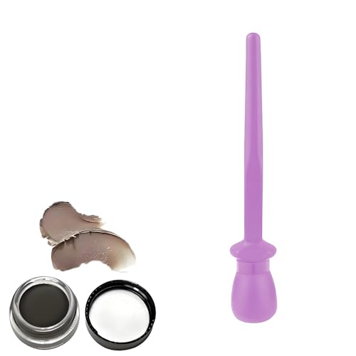 Arcbelle Eyeliner Set, with Long-Wear Eyeliners Cream and Silicone Brush Makeup Applicator, for Easy Eye & Lip Liner(Purple,Cafe) -