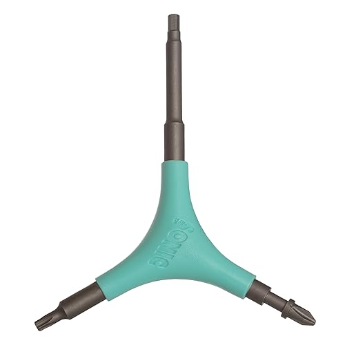 SONIC Pro Inline Skate Tool + H, Long 4mm hex for triskate Frame mounting Bolts, 7 Tools, Rotate Wheels, Remove Bearings, Designed in USA -