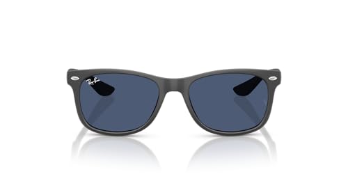 Ray-Ban RJ9052S New Wayfarer Square Sunglasses, Rubber Dark Grey/Dark Blue, 47 mm -