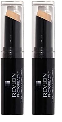Revlon Concealer Stick, PhotoReady Face Makeup for All Skin Types, Longwear Medium- Full Coverage with Creamy Finish, Lightweight Formula, 002 Light, 0.11 Oz (Pack of 2) -