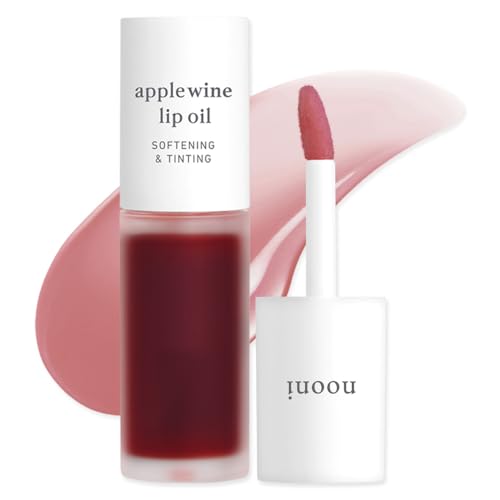 NOONI Korean Hydrating Lip Oil - Applewine | Long-Lasting, Moisturizing, Plumping, Revitalizing for Dry Lips, Waterproof, No Peel Off, Hydrating, Nourishing Crystal Clear, 0.12 FL Oz -