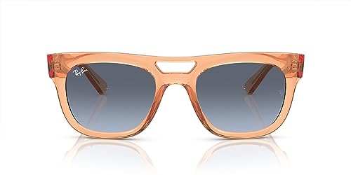 Ray-Ban RB4426 Phil Square Sunglasses, Transparent Orange/Blue Gradient Grey, 54 mm -