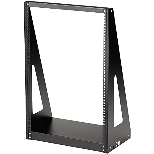 StarTech.com 2-Post 16U Heavy-Duty Desktop Server Rack, Small Open Frame 19in Computer Rack, Compact Network Rack for AV / Studio / Data / IT Equipment, Two-Post Home/Office Rack, TAA (2POSTRACK16) -