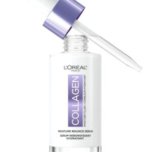 L'Oreal Paris Collagen Moisture Filler Moisture Bounce Face Serum, Glow Serum with Collagen, Glycerin, and Squalane for Bouncy, Radiant, Hydrated Skin -