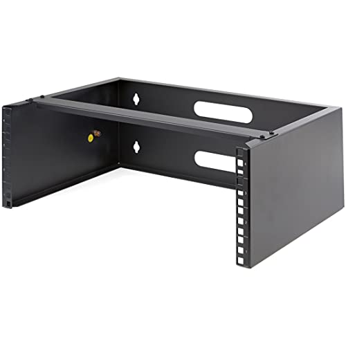 StarTech.com 4U Wall Mount Network Rack - 14 Inch Deep (Low Profile) - 19" Patch Panel Bracket for Shallow Server and IT Equipment, Network Switches - 44lbs/20kg Weight Capacity, Black (WALLMOUNT4) -