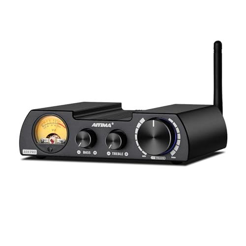 AIYIMA A08 PRO TPA3255 Power Amplifier Bluetooth 5.1 with VU Meter 300W+300W HiFi Class D Stereo Digital Audio Amp 2.0 Channel Amplifier for Passive Speaker Home Audio -