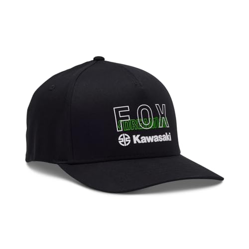 Fox Racing Men's Kawasaki Flexfit Hat, Black, Large/X-Large -