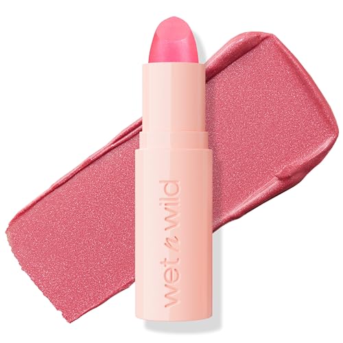 wet n wild Mega Last Rich Satin Lip Color, Rich Creamy Color with Satin Finish, Infused with Vitamin E & Moisturizing Argan Oil, Lightweight, Silky-Smooth, Vegan & Cruelty-Free - Disco Rose -