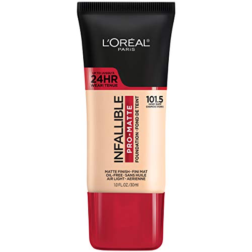 L'Oreal Paris Cosmetics Makeup Infallible Pro-Matte Liquid Longwear Foundation, Ivory Buff, 1 fl oz. -