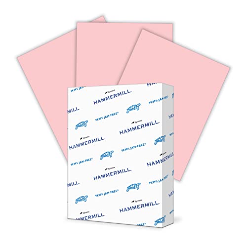Hammermill Colored Paper, 20lb Pink Printer Paper, 8-1/2 x 11- 1 Ream (500 Sheets) - Made in the USA, Pastel Paper, 103382R -