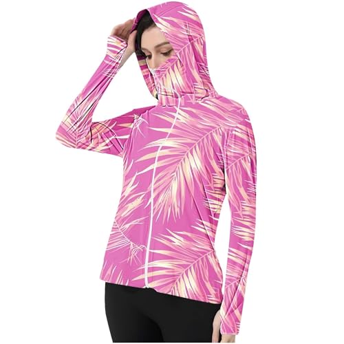 Sun Shirts for Men Long Sleeve Full Zipper Spf 50+ Hoodie Jacket Boho Floral Quick Dry Sun Protection Clothing Women -