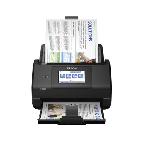 Epson Workforce ES-580W Wireless Color Duplex Desktop Document Scanner for PC and Mac with 100-sheet Auto Document Feeder (ADF) and Intuitive 4.3" Touchscreen -
