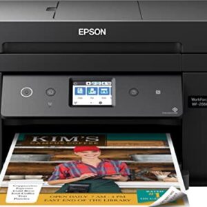 Epson Workforce WF-2860 All-in-One Wireless Color Inkjet Printer, Black - Print Scan Copy Fax - Ethernet NFC Auto 2-Sided Borderless Printing, 14 ppm, 4800 x 1200 dpi, 30-Sheet ADF, Voice Activated -