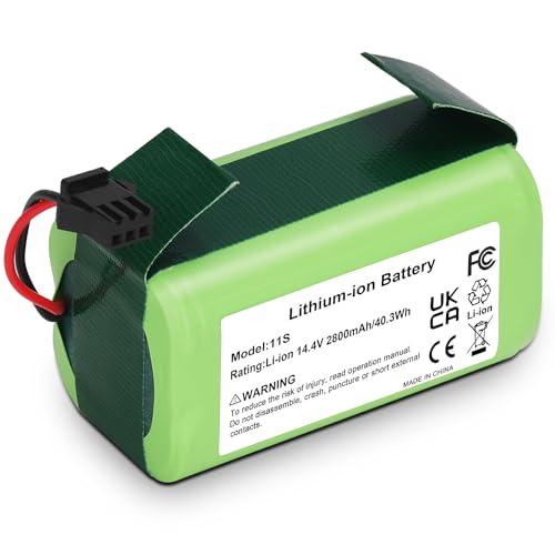 JYJZPB 14.4V 2800mAh Replacement Battery Compatible for Eufy RoboVac 11 11S 30 15C 25C 35C G10 G30 and Ecovacs Deebot N79S, 500, N79, DN622, Goovi F007C D380 D382 Vacuum Cleaners -