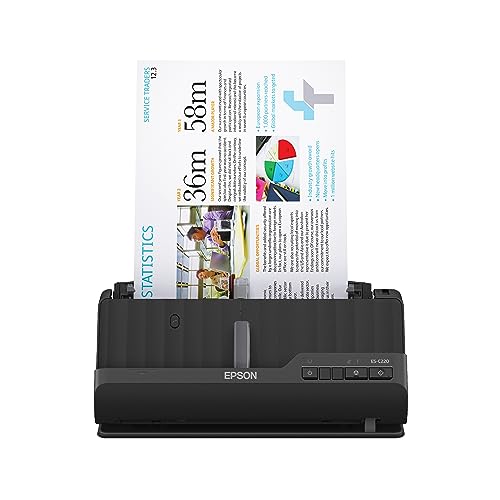 Epson Workforce ES-C220 Compact Desktop Document Scanner with 2-Sided Scanning and Auto Document Feeder (ADF) for PC and Mac -