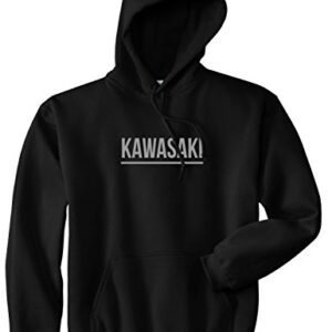 Kings Of NY City of Kawasaki Simple Underline Pullover Hoodie Hoody (US, Alpha, X-Large, Regular, Regular, Black) -