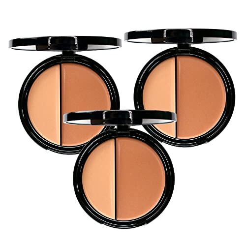 EVE PEARL HD Dual Foundation Full Coverage Foundation Set Long Lasting Everyday Non Greasy Lightweight Texture Makeup Set 3,6,12 Value Packs (Pack of 3, Medium) -