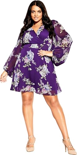 City chic Women's Plus Size Wild Floral Dress, 16 -