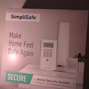 SimpliSafe Secure Home Security System 6 Piece Kit 24/7 Professional Monitoring -