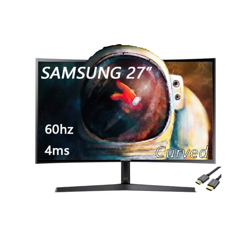 SAMSUNG 27" CF396 Series Curved Computer Monitor, LED, 60Hz, 4ms, AMD FreeSync, HDMI, 1920x1080, Black, with HDMI Cable -