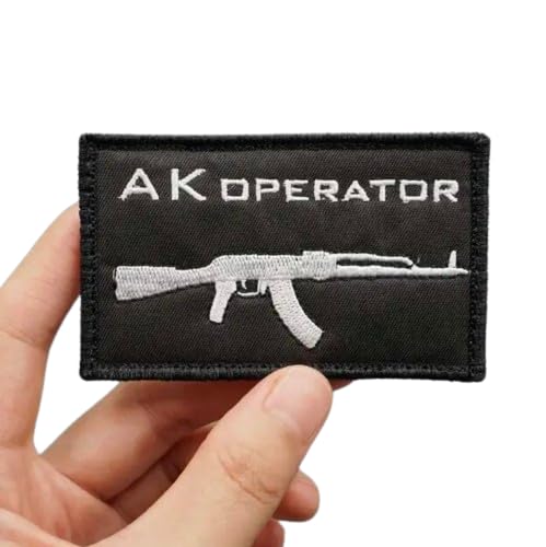 AK Operator AK47 AK-47 Rifle Gun Lover Military Veteran Marines Army Tactical Second Amendment Shooting 3.25" Sew On Embroidered Patch for Clothing -