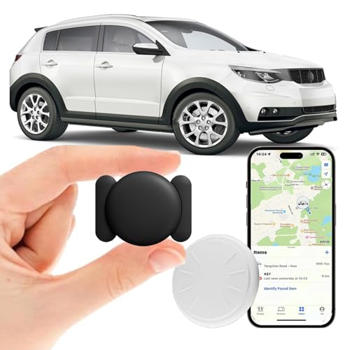 Hongtop H GPS Car Tracking Devices, 1PCS Tracker Device for Vehicles Work with Find My (iOS Only), Car Tracker Device Hidden with Magnetic Case, No Monthly Fee (Black) -