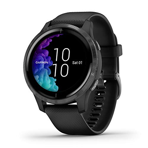 Garmin 010-02173-11 Venu, GPS Smartwatch with Bright Touchscreen Display, Features Music, Body Energy Monitoring, Animated Workouts, Pulse Ox Sensor and More, Black -