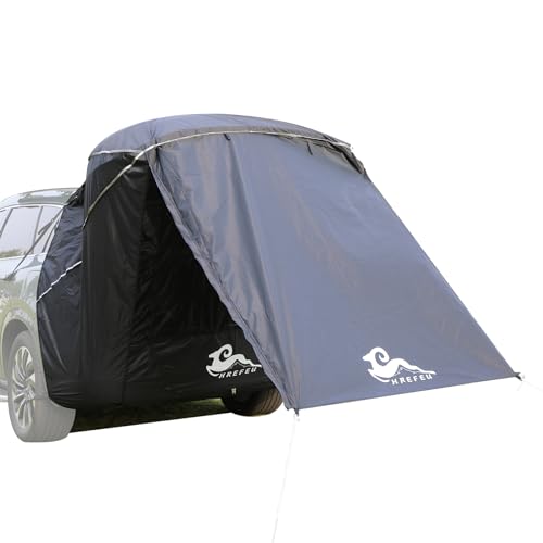 HREFEU SUV Tailgate Tent with Awning,Waterproof 3000MM UPF 50+,Tailgate Shade Awning Tent for Compact SUV/Van/MPV/CUVCamping (Large Size) -