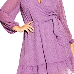 City Chic Women's Plus Size Wild Dobby Dress, Lilac -