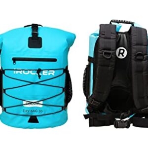 iROCKER Insulated Backpack Cooler & Dry Bag - 30L Leakproof, Collapsible, Fits 24 Cans, 18 Bottles | Adjustable, Padded Straps for Beach, Camping, Boating -